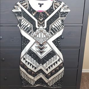 Cream sequined dress